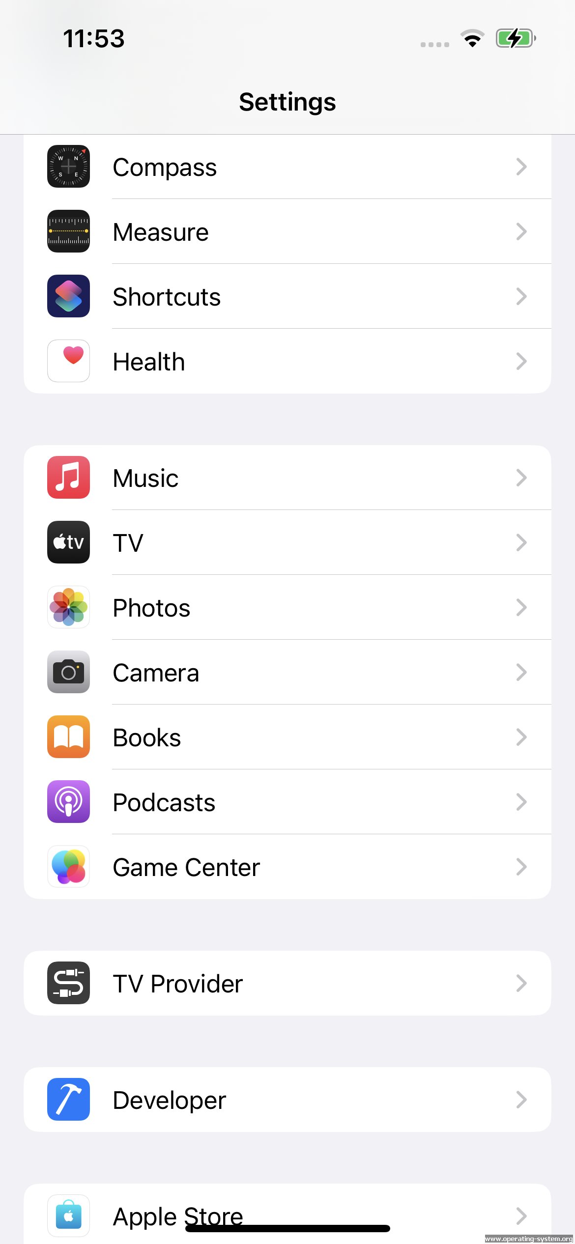 Screenshot: apple ios 16 17