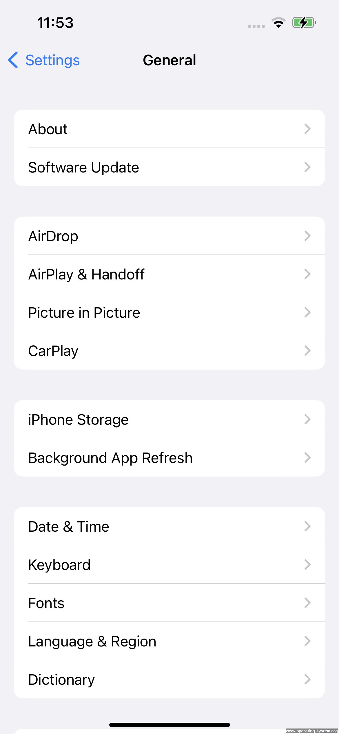 Screenshot: apple ios 16 18