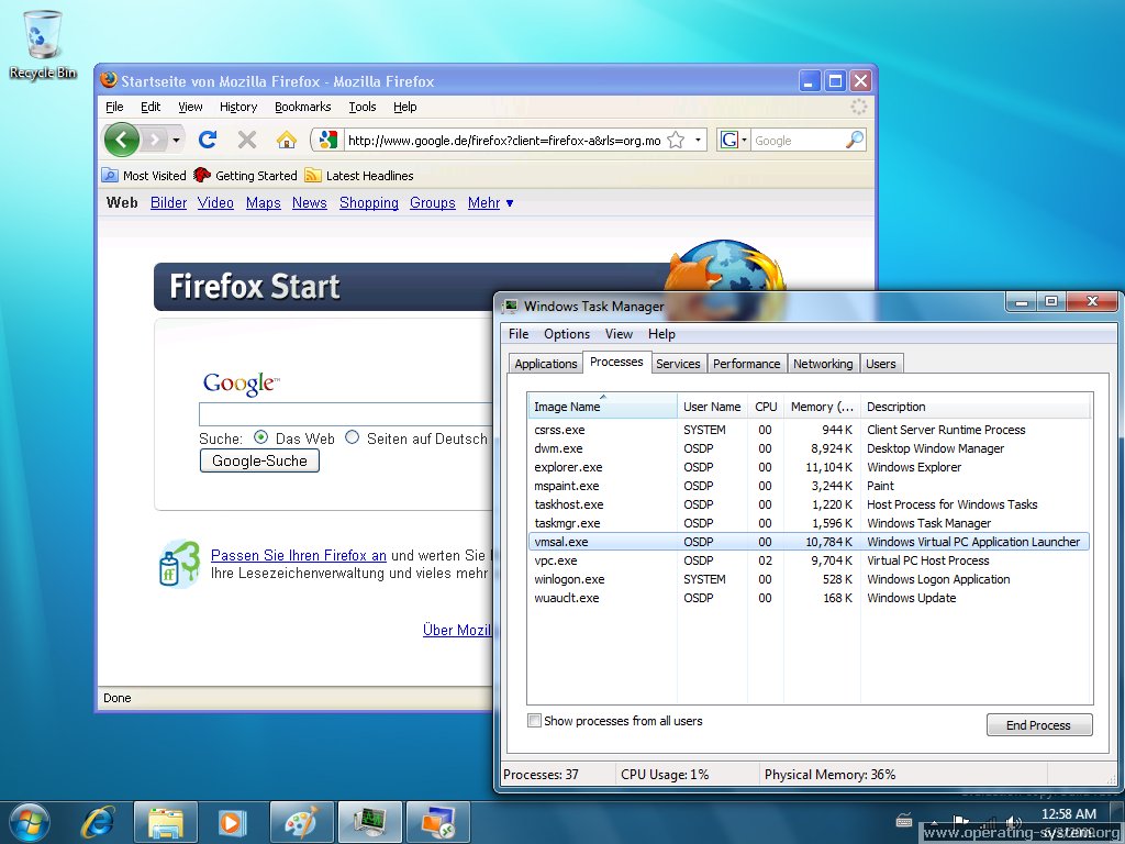 Screenshot: microsoft win7 windows7 rc 22