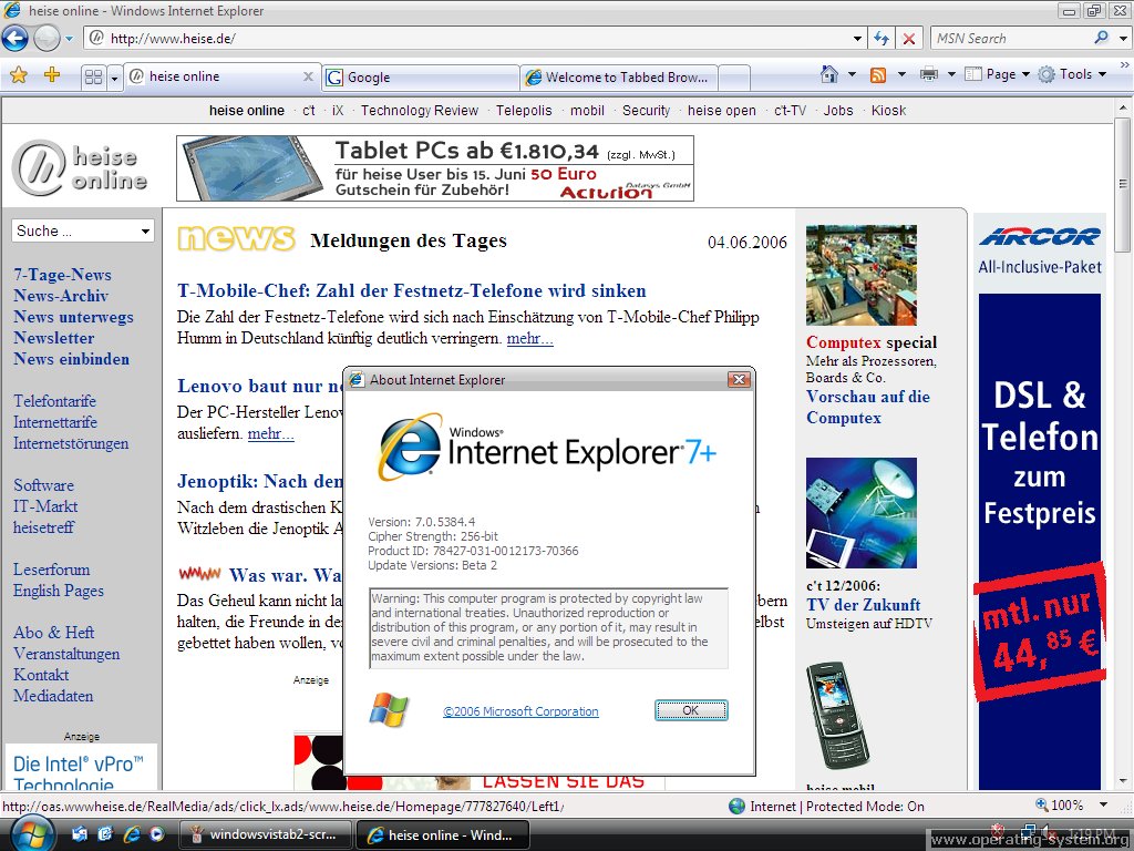 Screenshot: microsoft winvista windowsvistab2 09